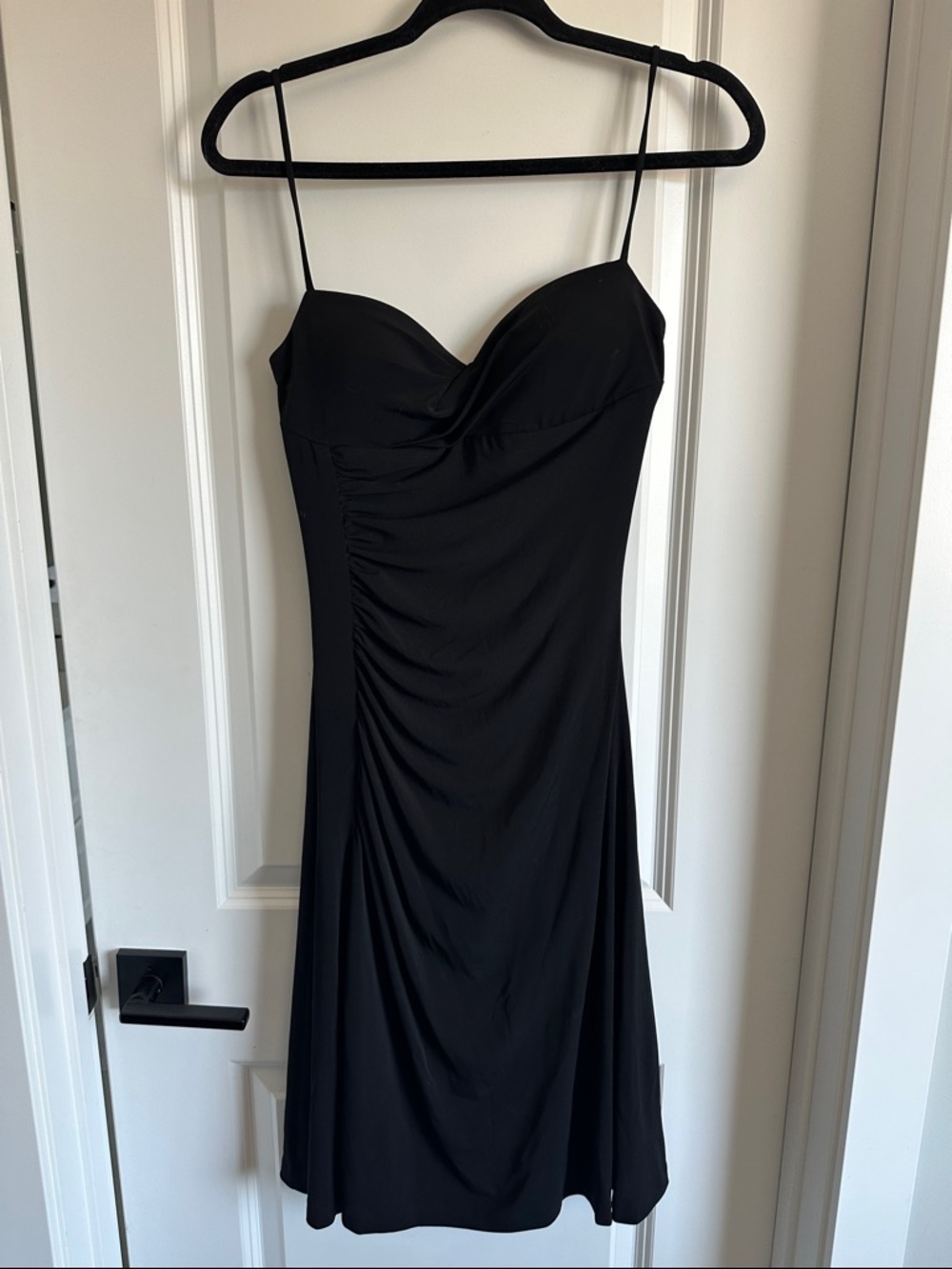 Black Backless Spaghetti-Strap Dress